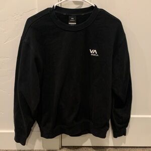 RVCA Black Crewneck with Small White VA Logo